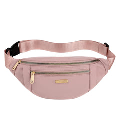 Gyios Bum Bag Fanny Pack Fashionable Waist Casual Travel with 3 Zipper Pockets for Women Men Sports Running Hiking Jogging-Pink