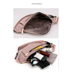 Gyios Bum Bag Fanny Pack Fashionable Waist Casual Travel with 3 Zipper Pockets for Women Men Sports Running Hiking Jogging-Pink