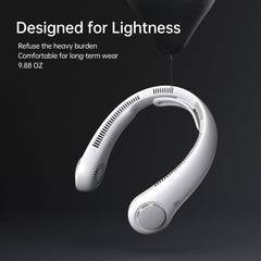 JISULIFE Portable Neck Fan Upgraded, Neckbrace Personal Hands Free, 5 Speed Gears Adjustment, 5000 mAh Wearable Bladeless Quiet Rechargeable for Outdoor Indoor, Gifts for Women Men- Foggy Grey
