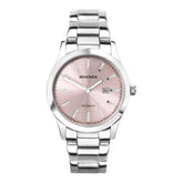 Sekonda Taylor Ladies 34mm Quartz Watch in Pink with Analogue Date Display, and Silver Stainless Steel Strap 40398