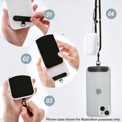 Golifyne 6mm Crossbody Phone Lanyard | 80-150cm Universal Phone Strap | w/ 2 Non-Adhesive Tether Tabs | Compatible with iPhone/Samsung/Huawei Smartphones (no cases included) - Teal