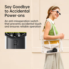 JISULIFE Handheld Portable Fan with Powerful Motor,LED Display,5000mAh Battery,5 Wind Speeds,Lanyard; USB Rechargeable Hand held Fan; Summer Essentials for Travel,Beach,Makeup,Concerts-Black