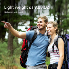 JISULIFE Portable Neck Fan Upgraded, Neckbrace Personal Hands Free, 5 Speed Gears Adjustment, 5000 mAh Wearable Bladeless Quiet Rechargeable for Outdoor Indoor, Gifts for Women Men- Foggy Grey