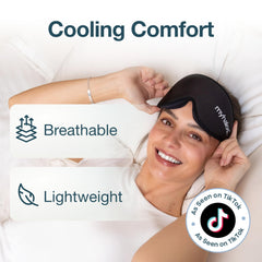 MyHalos® 100% Blackout Sleep Masks for Women & Men - Zero Eye Pressure Eye Mask for Sleeping -Our Halo Sleep Mask Includes a Storage Pouch- Black Eye Mask for Travel or Blindfold