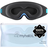 MyHalos® 100% Blackout Sleep Masks for Women & Men - Zero Eye Pressure Eye Mask for Sleeping -Our Halo Sleep Mask Includes a Storage Pouch- Black Eye Mask for Travel or Blindfold