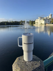 Caramelised and Caffeinated Travel Mug with Handle