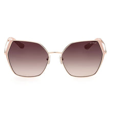GUESS Women's GU7843 Sunglasses, Shiny Rose Gold, 61