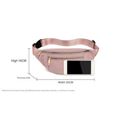 Gyios Bum Bag Fanny Pack Fashionable Waist Casual Travel with 3 Zipper Pockets for Women Men Sports Running Hiking Jogging-Pink