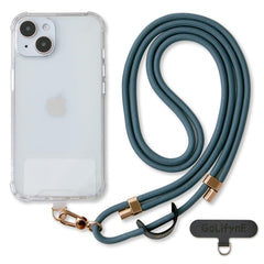 Golifyne 6mm Crossbody Phone Lanyard | 80-150cm Universal Phone Strap | w/ 2 Non-Adhesive Tether Tabs | Compatible with iPhone/Samsung/Huawei Smartphones (no cases included) - Teal