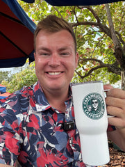 Caramelised and Caffeinated Travel Mug with Handle